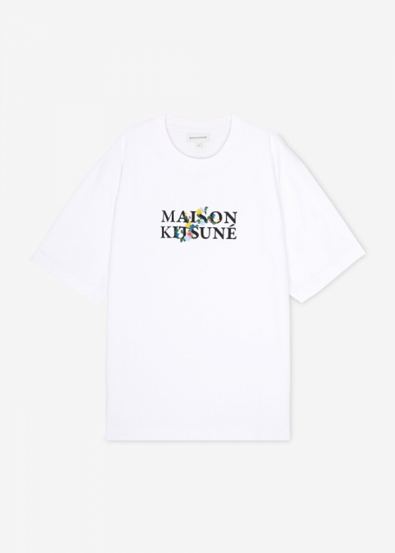 스크래치_메종키츠네 남성 로고 프린트 화이트 반팔티 LM00115KJ0119 WH(185505)