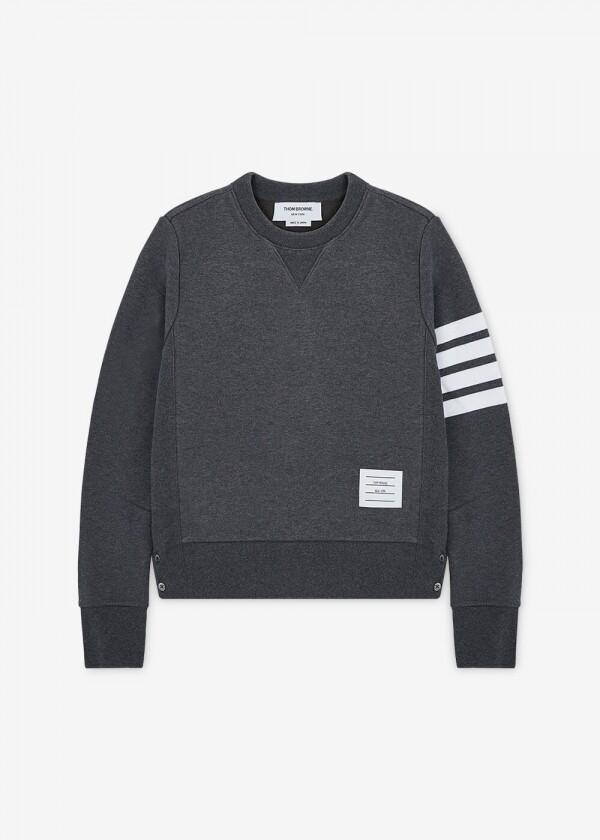 꼬르소밀라노,톰브라운 여성 사선 완장 다크 그레이 맨투맨 FJT002A 00535 025