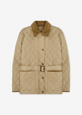 버버리 여성 칠턴 벨티드 베이지 퀼팅자켓 8110376