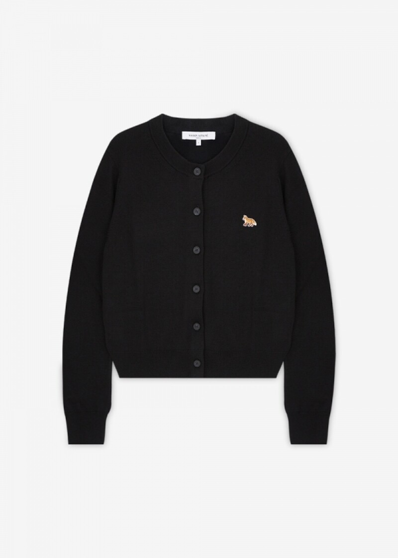 메종키츠네 여성 베이비 폭스 블랙 가디건 PW00502KT1181 BK