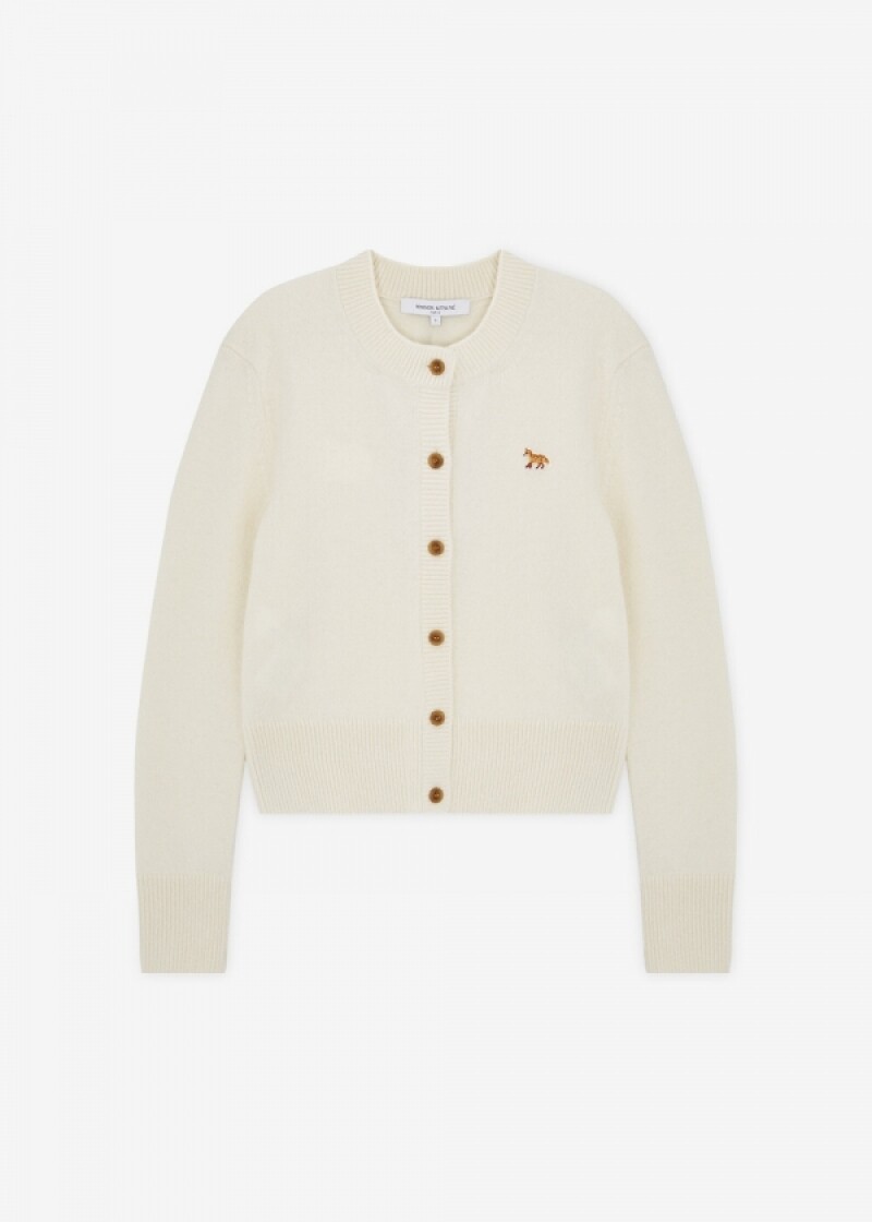 메종키츠네 여성 베이비 폭스 에크루 가디건 PW00506KT1006 0383