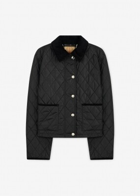 버버리 여성 올드햄 블랙 퀼팅자켓 8107465