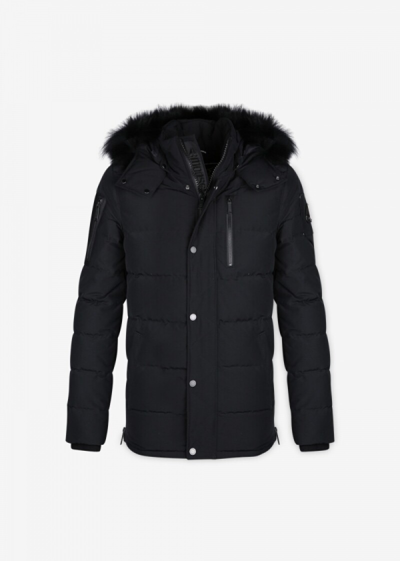 무스너클 남성 로고 벨우즈 블랙 패딩 M30MJ171 291