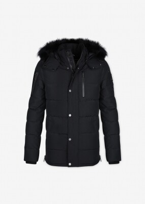 무스너클 남성 로고 벨우즈 블랙 패딩 M30MJ171 291