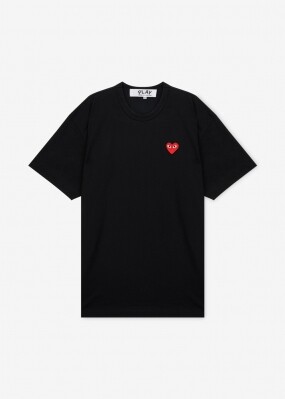 꼼데가르송 공용 하트 와펜 블랙 반팔티 AZ T108 051 1