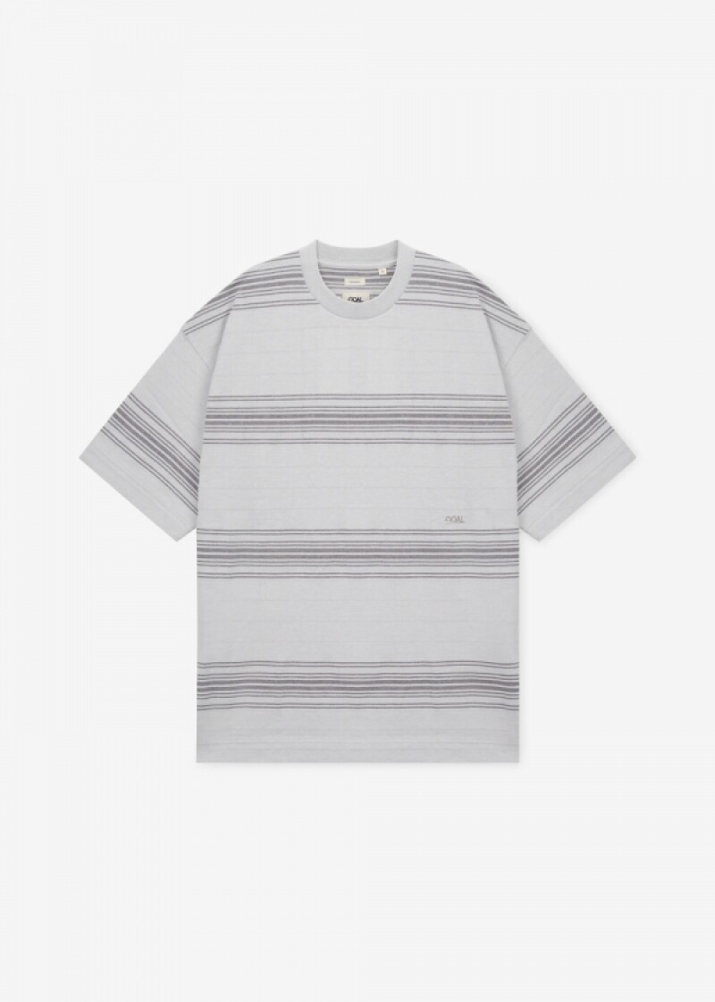 나나미카 남성 스트라이프 라이트 그레이 반팔티 S26ST037E LIGHTGRAY