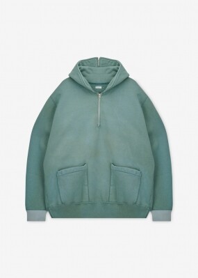 아프레쎄 남성 빈티지 반집업 그린 후드티 26SAP-05-13 GREEN