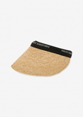 헬렌카민스키 여성 비앙카 네추럴/블랙 로고 바이저햇 HAT50265 Natural Black Logo