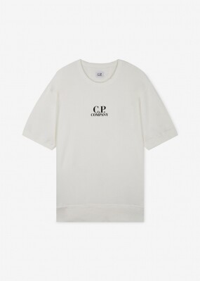 CP컴퍼니 남성 로고 프린팅 화이트 반팔티 14CMSS183A 002246G 103