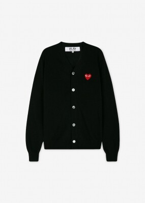 꼼데가르송 공용 하트 와펜 블랙 가디건 AX N008 051 1