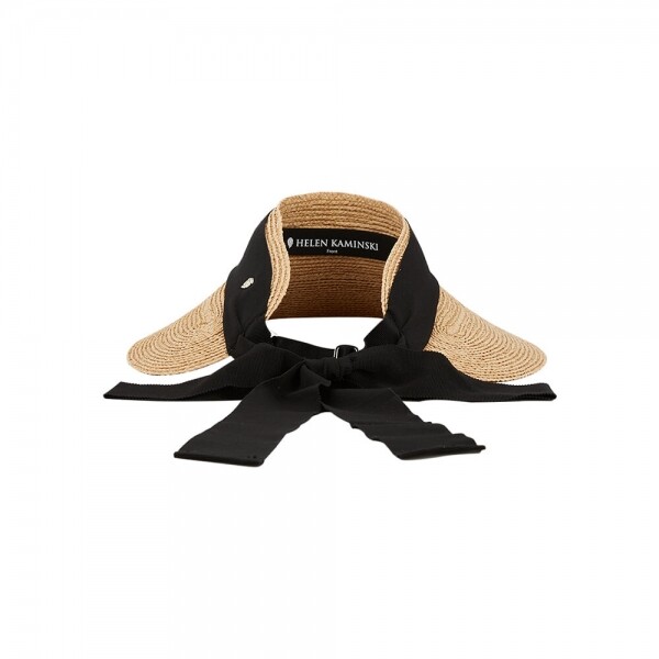 꼬르소밀라노,헬렌카민스키 여성 사비나 라피아 내추럴/블랙 바이저햇 HAT51251 NATURAL BLACK