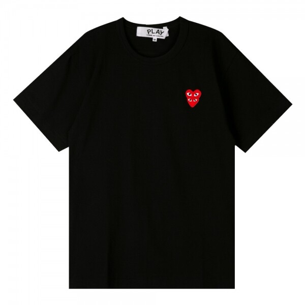 꼬르소밀라노,꼼데가르송 남성 더블하트 와펜 블랙 반팔티 AZ T288 051 1