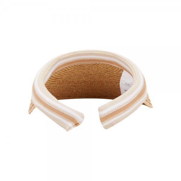 꼬르소밀라노,헬렌카민스키 여성 비앙카 네추럴/누가 스트라이프 바이저햇 HAT50265 Natural Nougat Stripe