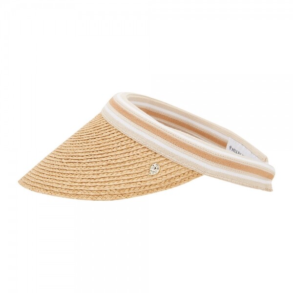꼬르소밀라노,헬렌카민스키 여성 비앙카 네추럴/누가 스트라이프 바이저햇 HAT50265 Natural Nougat Stripe