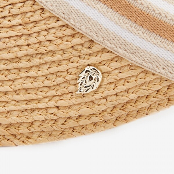 꼬르소밀라노,헬렌카민스키 여성 비앙카 네추럴/누가 스트라이프 바이저햇 HAT50265 Natural Nougat Stripe