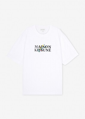 메종키츠네 남성 로고 프린트 화이트 반팔티 LM00115KJ0119 P100