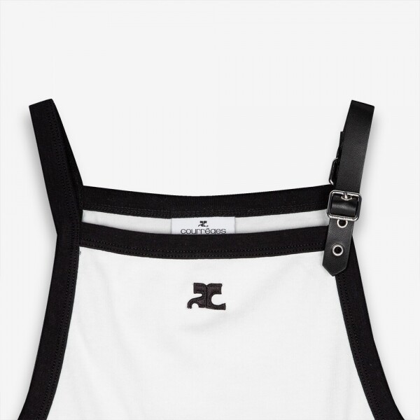 꼬르소밀라노,꾸레쥬 여성 BUCKLE CONTRAST 화이트 탱크탑 124JDE067 JS0070 0098