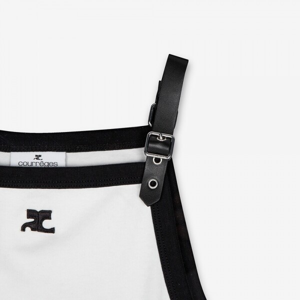 꼬르소밀라노,꾸레쥬 여성 BUCKLE CONTRAST 화이트 탱크탑 124JDE067 JS0070 0098