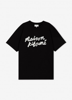 메종키츠네 남성 로고 블랙/화이트 반팔티 MM00101KJ0118 O197