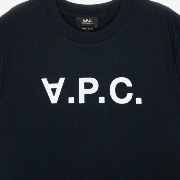 꼬르소밀라노,아페쎄 남성 VPC 로고 다크네이비/에크루 반팔티 COHBM M26384 TIQ