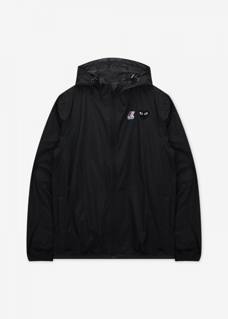 꼼데가르송 공용 K-WAY 블랙 자켓 AZ J507 051 1